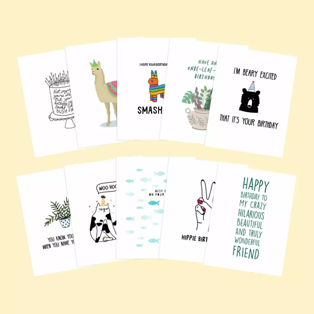 Cute Root Birthday Variety Plantable Cards - 10 Pack Greeting Cards 7 Cute Root Birthday Variety Plantable Cards - 10 Pack Greeting Cards