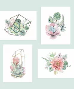 Cute Root Succulent Arrangements Plantable Cards - 8 Pack Greeting Cards