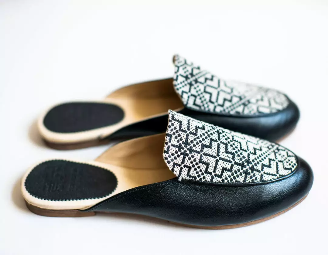 Darzah Tatreez Mule - Black + White Staff Favorites 1 Darzah Tatreez Mule - Black + White Staff Favorites