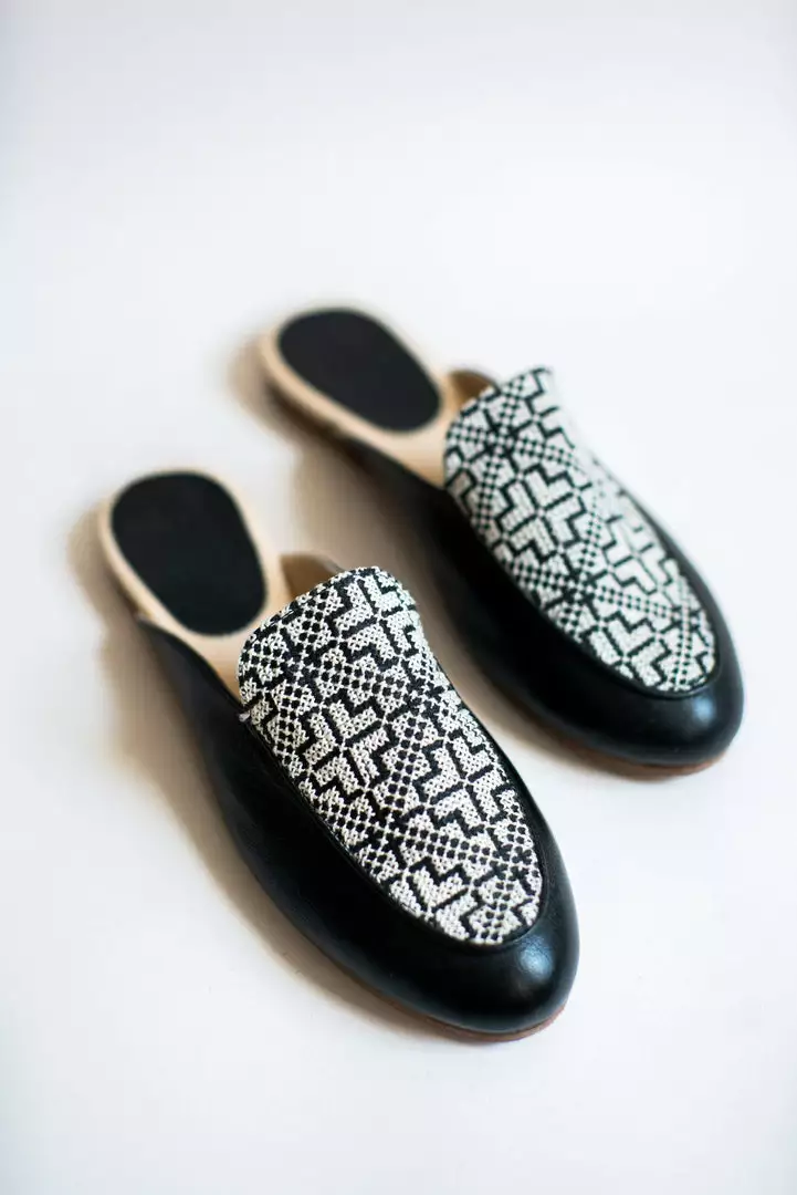Darzah Tatreez Mule - Black + White Staff Favorites 4 Darzah Tatreez Mule - Black + White Staff Favorites