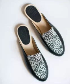 Darzah Tatreez Mule - Black + White Staff Favorites 11 Darzah Tatreez Mule - Black + White Staff Favorites