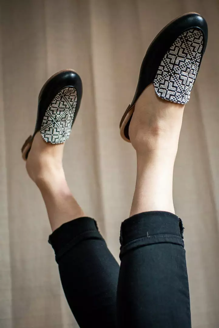 Darzah Tatreez Mule - Black + White Staff Favorites 3 Darzah Tatreez Mule - Black + White Staff Favorites