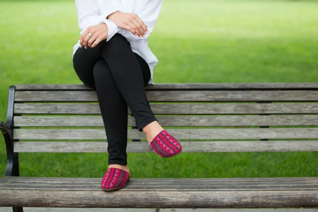 Darzah Shoes Tatreez Mule - Magenta + Rose 4 Darzah Shoes Tatreez Mule - Magenta + Rose