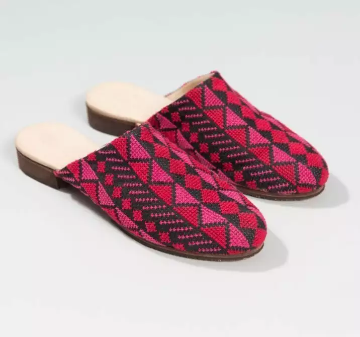 Darzah Shoes Tatreez Mule - Magenta + Rose 1 Darzah Shoes Tatreez Mule - Magenta + Rose