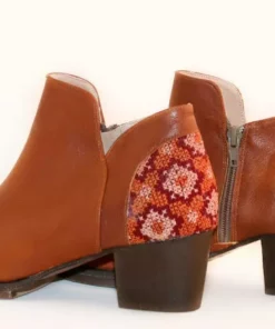 Darzah Tatreez Ankle Boot - Brown Shoes