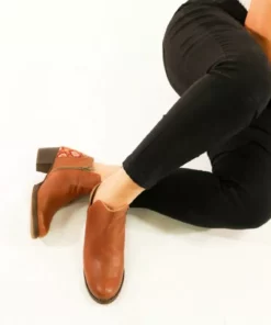 Darzah Tatreez Ankle Boot - Brown Shoes