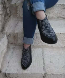 Darzah Special Occasion Tatreez Bootie - Black 13 Darzah Special Occasion Tatreez Bootie - Black