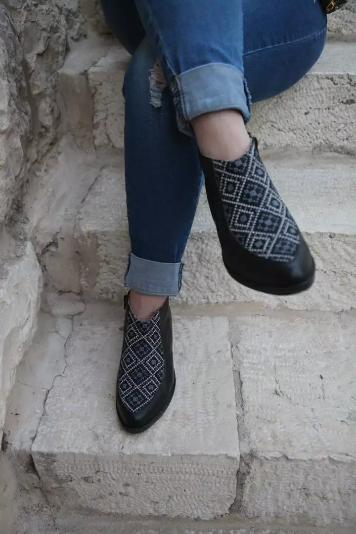 Darzah Special Occasion Tatreez Bootie - Black 7 Darzah Special Occasion Tatreez Bootie - Black