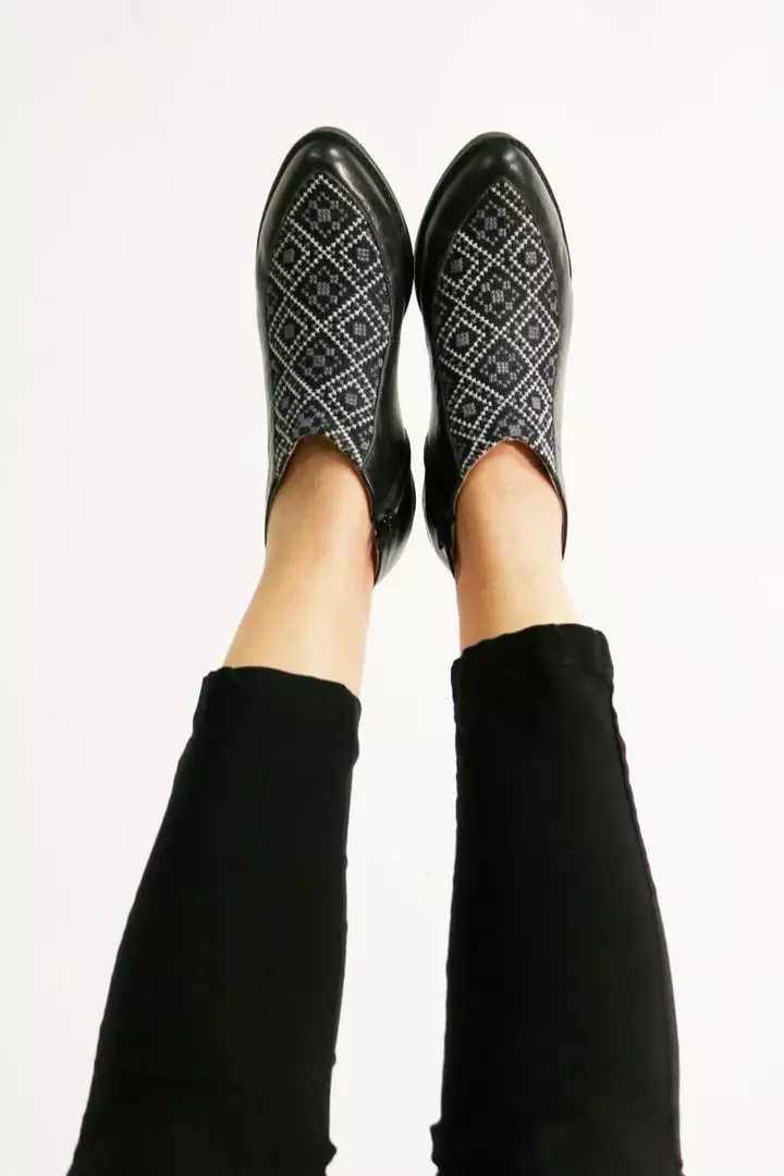 Darzah Special Occasion Tatreez Bootie - Black 2 Darzah Special Occasion Tatreez Bootie - Black