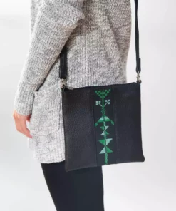 Darzah Black Tatreez Crossbody Bag