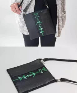 Darzah Black Tatreez Crossbody Bag