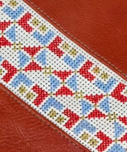 Darzah Clay Tatreez Crossbody Bag — Blue + Rust Fair Trade 6 Darzah Clay Tatreez Crossbody Bag — Blue + Rust Fair Trade