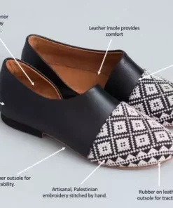 Darzah Shoes Tatreez Flats - Rose