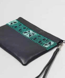 Darzah Egypt Tatreez Clutch - Teal Accessories