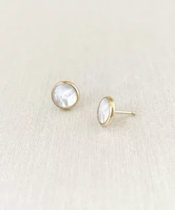 Sara Patino Jewelry Deep Pearl Recycled Gold Stud Earrings