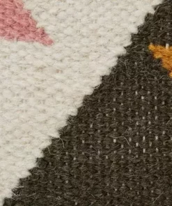 Casa Amarosa Desert Kilim Wool Geometric Throw Pillow Cover