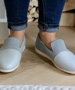 Dooeys Shoes Blue Gray Apple Leather House Loafer