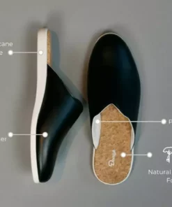 Dooeys Black Apple Leather House Mule 15 Dooeys Black Apple Leather House Mule