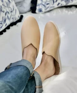 Dooeys Shoes Honey Beige Apple Leather House Mule 9 Dooeys Shoes Honey Beige Apple Leather House Mule