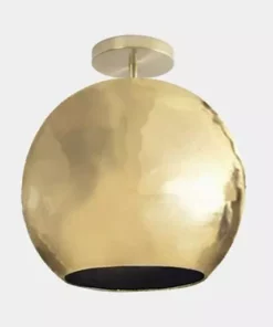 Dounia Home Mishal Semi-Flush Ceiling Light - Brass