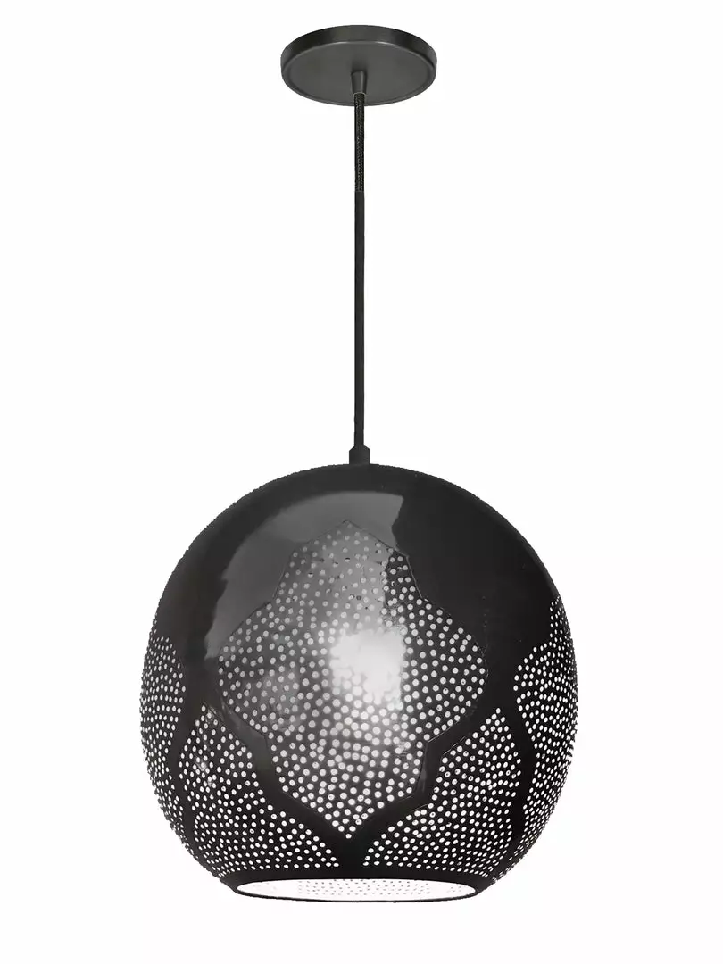 Dounia Home Najma Reversed Pendant Light - Gunmetal Lighting 1 Dounia Home Najma Reversed Pendant Light - Gunmetal Lighting