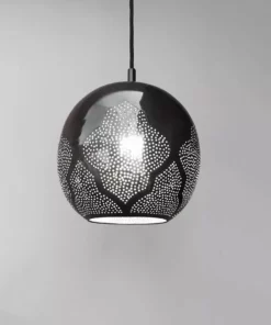Dounia Home Najma Reversed Pendant Light - Gunmetal Lighting 6 Dounia Home Najma Reversed Pendant Light - Gunmetal Lighting