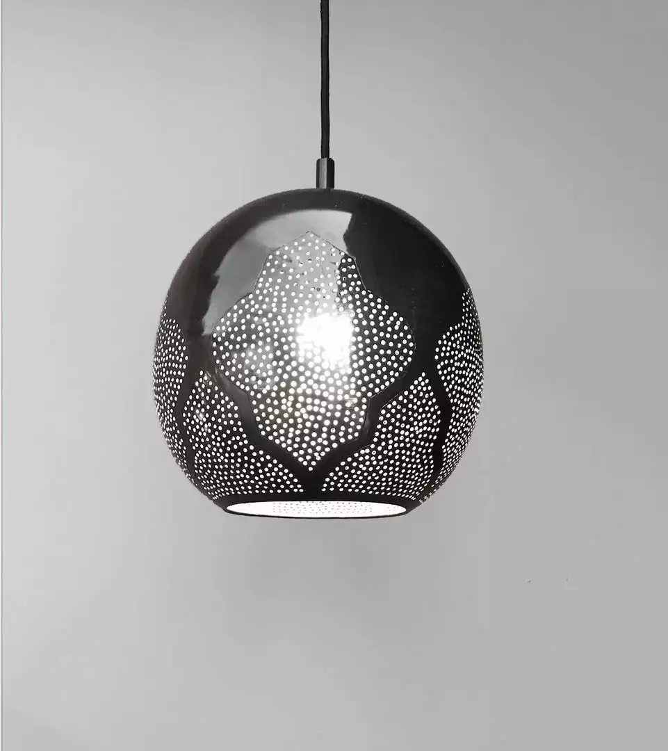 Dounia Home Najma Reversed Pendant Light - Gunmetal Lighting 3 Dounia Home Najma Reversed Pendant Light - Gunmetal Lighting