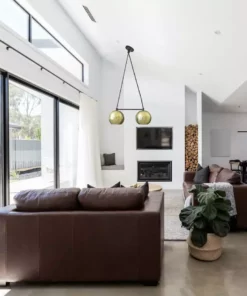 Dounia Home BIPOC Owned Nur Reversed Chandelier - Duel Globe - Copper