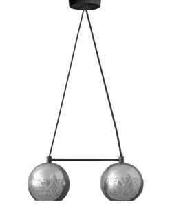 Dounia Home BIPOC Owned Nur Reversed Chandelier - Duel Globe - Copper