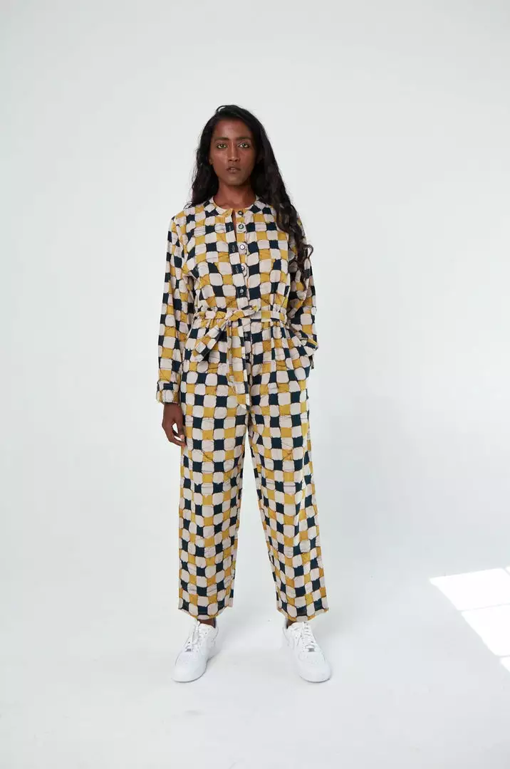 Dushyant Asthana Zoya Batik Chessboard Jumpsuit Clothing 1 Dushyant Asthana Zoya Batik Chessboard Jumpsuit Clothing