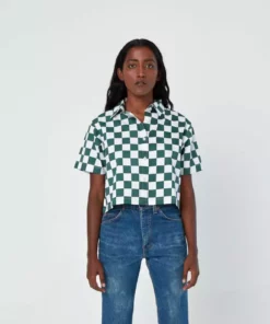 Dushyant Asthana Cami Chessboard Crop Shirt