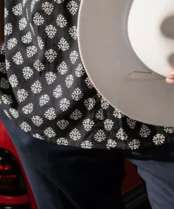 Dushyant Asthana Men's Prat Short Sleeve Shirt - Black Motif