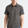Dushyant Asthana Men's Prat Short Sleeve Shirt - Black Motif