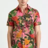 Dushyant Asthana Men's Prat Short Sleeve Shirt - Pink Floral