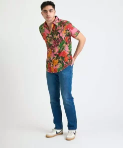 Dushyant Asthana Men's Prat Short Sleeve Shirt - Pink Floral 5 Dushyant Asthana Men's Prat Short Sleeve Shirt - Pink Floral