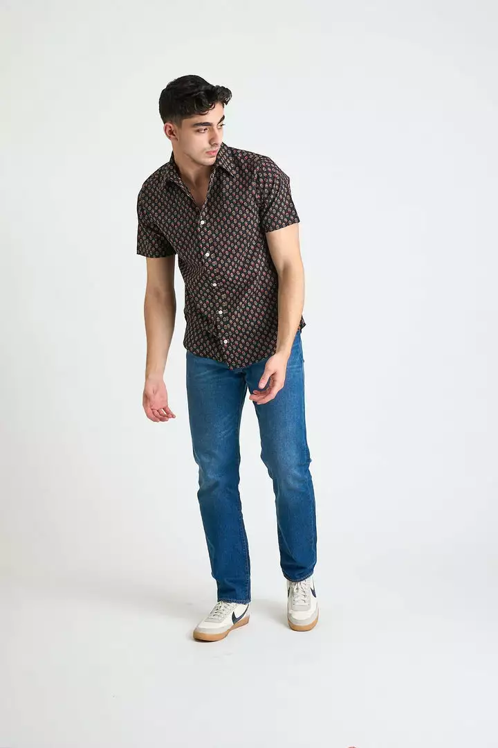 Dushyant Asthana Men's Prat Short Sleeve Shirt - Spades 3 Dushyant Asthana Men's Prat Short Sleeve Shirt - Spades