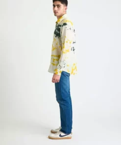 Dushyant Asthana Men's Amir Long Sleeve Shirt - Yellow + Green