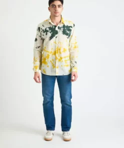Dushyant Asthana Men's Amir Long Sleeve Shirt - Yellow + Green