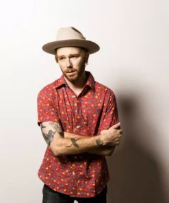 Dushyant Asthana Men's Folk Short Sleeve Shirt - Maroon