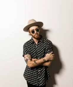 Dushyant Asthana Men's Folk Short Sleeve Shirt - Navy