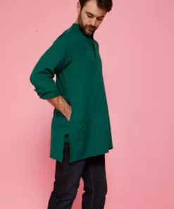 Dushyant Asthana Men's Bombay Oversized Shirt - Dark Green