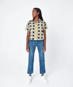 Dushyant Asthana Clothing Michelle Chessboard Short Sleeve Shirt