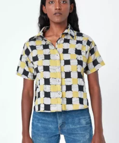 Dushyant Asthana Clothing Michelle Chessboard Short Sleeve Shirt