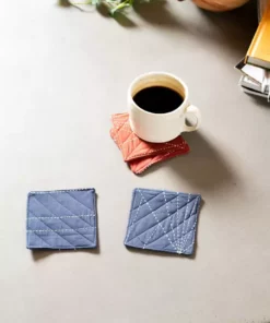 Anchal Embroidered Fabric Coaster Set Home Goods