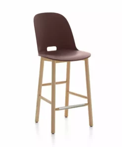 Emeco Alfi Recycled High Back Counter Stool - Ash