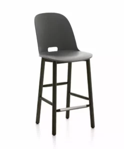 Emeco Furniture Alfi Recycled High Back Counter Stool - Dark Ash