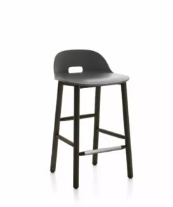 Emeco Furniture Alfi Recycled Low Back Counter Stool - Dark Ash