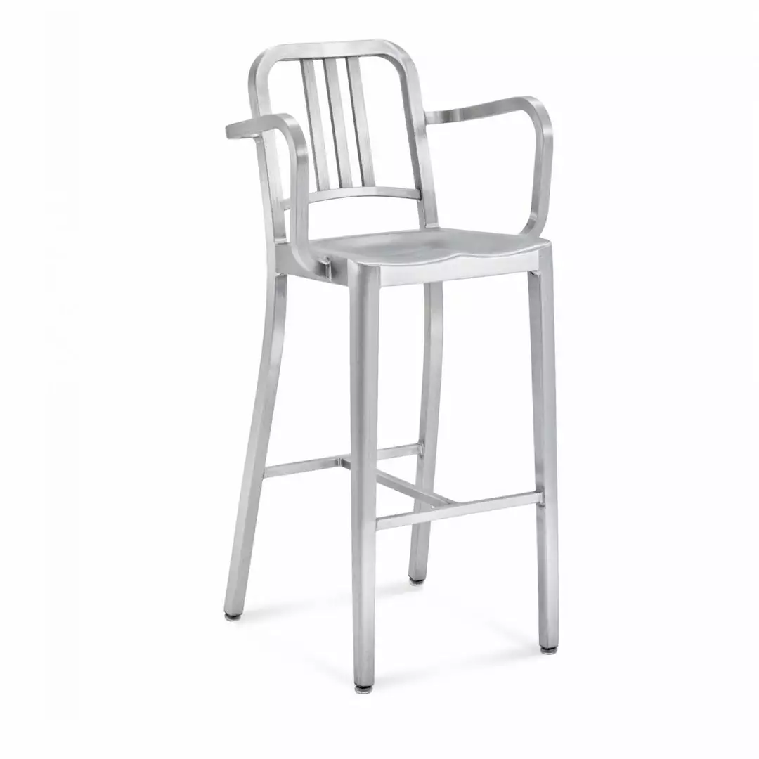 Emeco Furniture Navy Recycled Barstool With Arms 6 Emeco Furniture Navy Recycled Barstool With Arms
