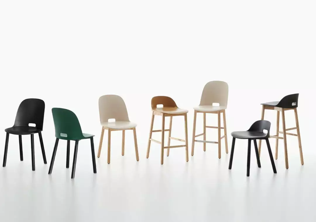 Emeco Alfi Recycled High Back Barstool - Ash 3 Emeco Alfi Recycled High Back Barstool - Ash