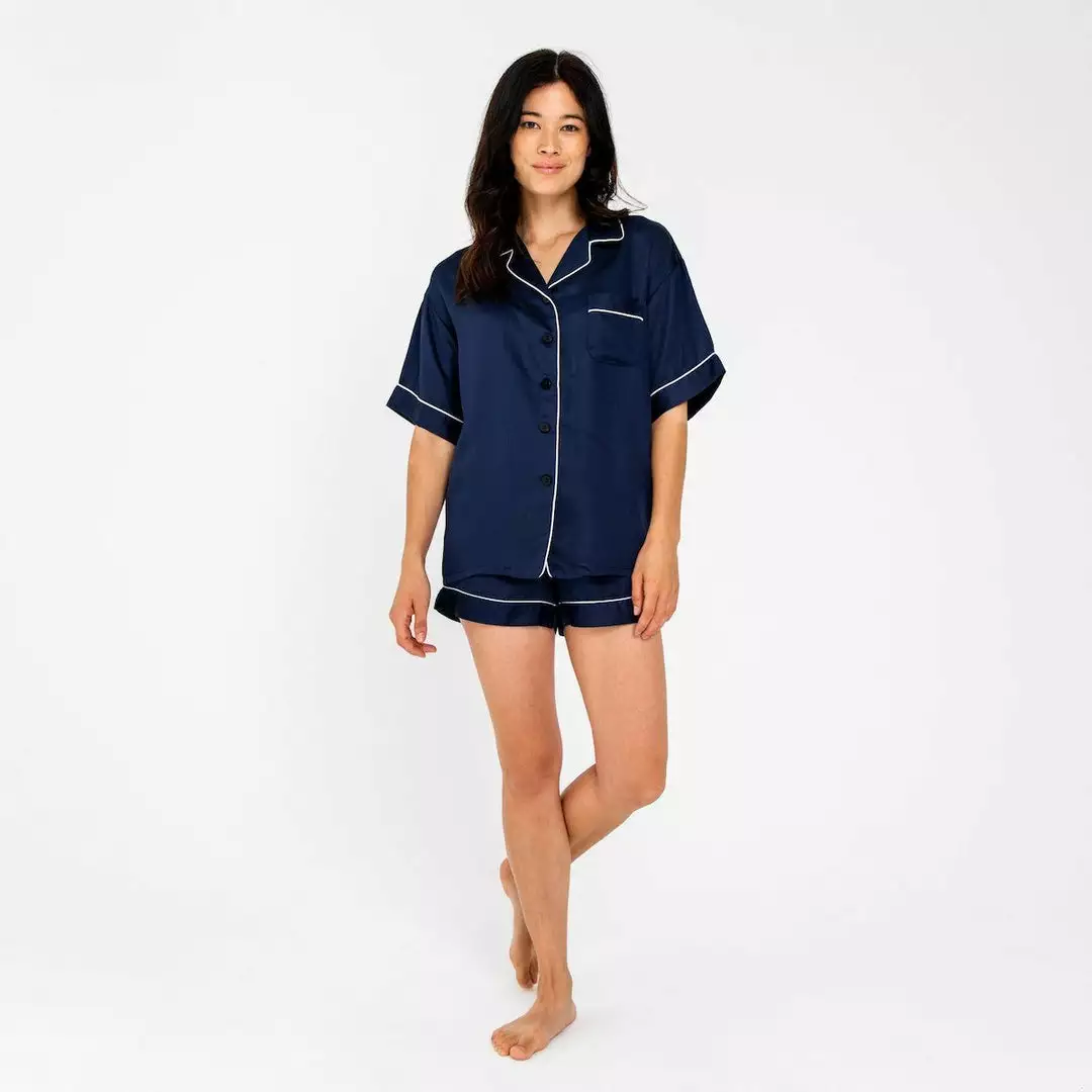 Ettitude Bamboo Lyocell Pajama Shorts - Blue Nights Best Sellers 4 Ettitude Bamboo Lyocell Pajama Shorts - Blue Nights Best Sellers